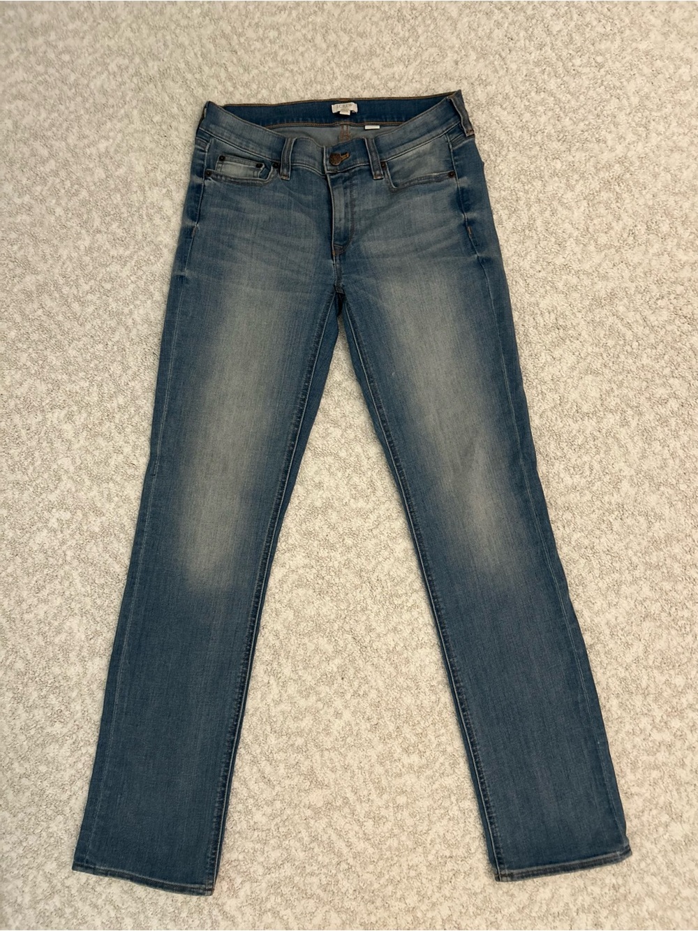 J. Crew Factory faded blue straight leg jeans